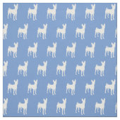 Basenji Dog Silhouette Light Blue Stof (Swatch)