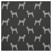 Basenji Dog Silhouettes Grey en Black Patterned Stof (Swatch)