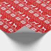 Basenji Dog Silhouettes kerstfeestnamepatroon Cadeaupapier (Hoek)