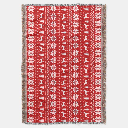 Basenji Dog Silhouettes Kerstvakantie Patroon Deken (Voorkant Verticaal)