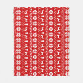 Basenji Dog Silhouettes Kerstvakantie Patroon Fleece Deken (Voorkant)