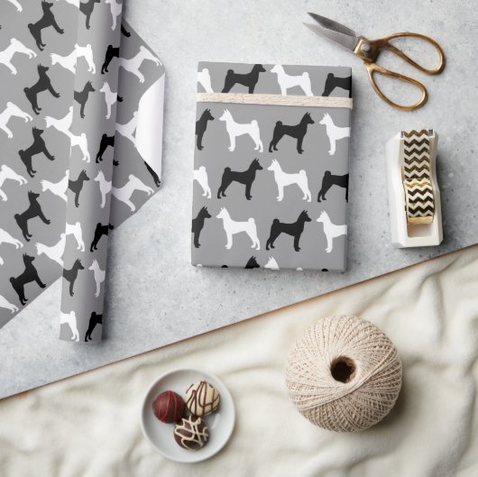 Basenji Dog Silhouettes Pattern Cadeaupapier (Crafts)