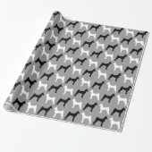 Basenji Dog Silhouettes Pattern Cadeaupapier (Uitgerold)