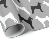 Basenji Dog Silhouettes Pattern Cadeaupapier (Rol Hoek)