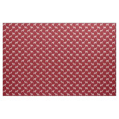 Basenji Dog Silhouettes Red en White Patterned Stof (Yard (91,4 cm))