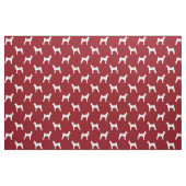 Basenji Dog Silhouettes Red en White Patterned Stof (Fat Quarter)