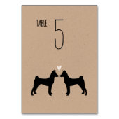 Basenji Dog Silhouettes Wedding Reception Kaart (Achterkant)