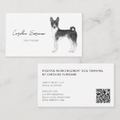 Basenji Dog-tekening in zwart-wit minimalistisch Visitekaartje (Voorkant / Achterkant)