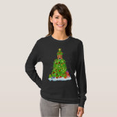 Basenji Dog Xmas Lighting Tree Basenji Chris T-shirt (Voorkant volledig)