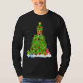 Basenji Dog Xmas Lighting Tree Basenji Chris T-shirt (Voorkant)