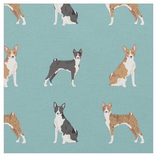 Basenji dogs blue stof (Close Up)
