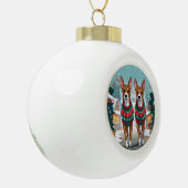 Basenji Dogs Christmas Snow Holiday  Keramische Bal Ornament (Links)