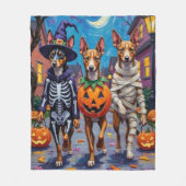 Basenji Dogs Trick-or-Treating Halloween kostuums Fleece Deken (Voorkant)