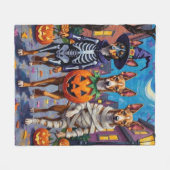 Basenji Dogs Trick-or-Treating Halloween kostuums Fleece Deken (Voorkant (Horizontaal))