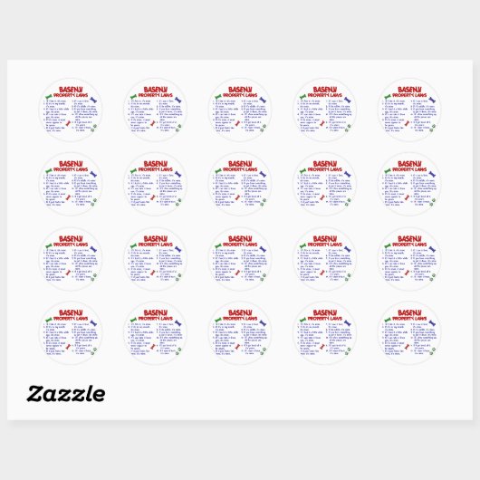 BASENJI Eigendomwetten 2 Ronde Sticker (Vel)