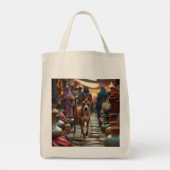 Basenji Elegant Grocery Canvas tas (Achterkant)