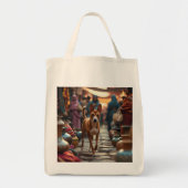 Basenji Elegant Grocery Canvas tas (Voorkant)