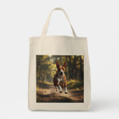 Basenji Elegant Grocery Canvas tas (Achterkant)
