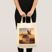 Basenji Elegant Grocery Canvas tas (Voorkant (product))