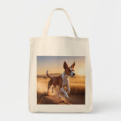 Basenji Elegant Grocery Canvas tas (Voorkant)