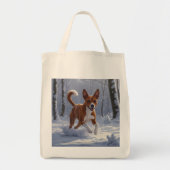 Basenji Elegant Grocery Canvas tas (Voorkant)