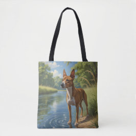 Basenji Elegant Schouder Canvas tas