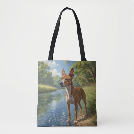 Basenji Elegant Schouder Canvas tas (Voorkant)