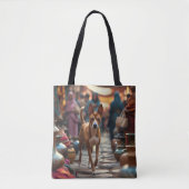 Basenji Elegant Schouder Canvas tas (Voorkant)