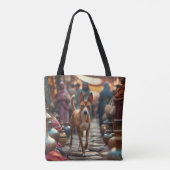 Basenji Elegant Schouder Canvas tas (Achterkant)