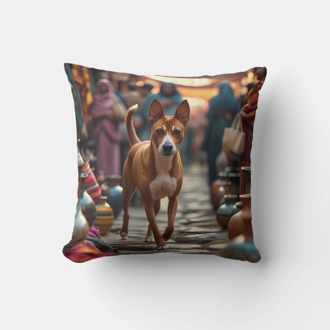 Basenji Elegant Sierkussen (Voorkant)