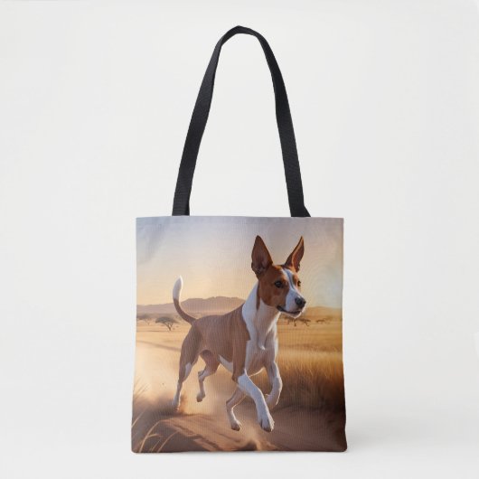 Basenji Elegante Canvas tas (Voorkant)