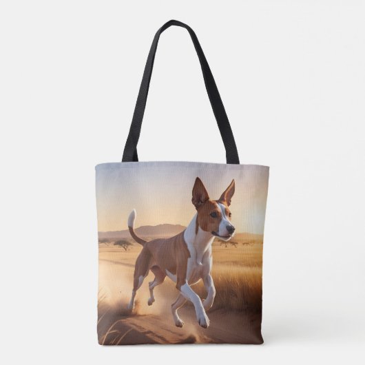 Basenji Elegante Canvas tas (Achterkant)