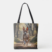 Basenji Elegante Canvas tas (Achterkant)