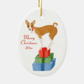 Basenji en Cadeaus Ornament (Achterkant)