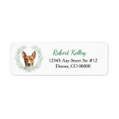 Basenji Eucalyptus Leaf Wreath Return Address Etiket (Voorkant)