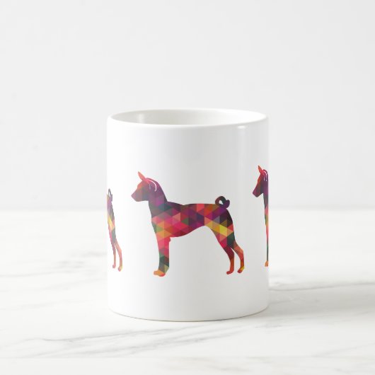 Basenji Geometric Pattern Silhouette Multi Koffiemok (Center)