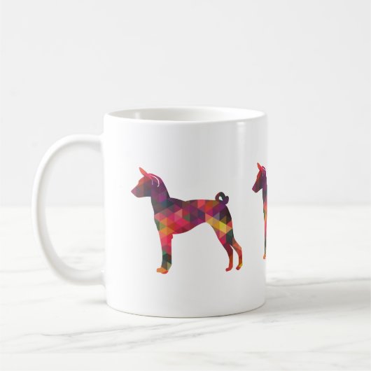 Basenji Geometric Pattern Silhouette Multi Koffiemok (Links)