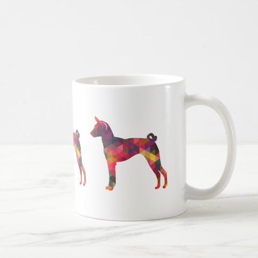 Basenji Geometric Pattern Silhouette Multi Koffiemok (Rechts)