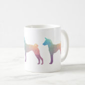 Basenji Geometric Pattern Silhouette Pastel Koffiemok (Voorkant rechts)