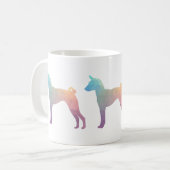 Basenji Geometric Pattern Silhouette Pastel Koffiemok (Voorkant links)