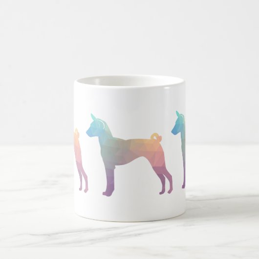 Basenji Geometric Pattern Silhouette Pastel Koffiemok (Center)