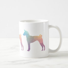 Basenji Geometric Pattern Silhouette Pastel Koffiemok