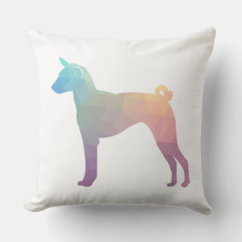 Basenji Geometric Pattern Silhouette Pastel Kussen
