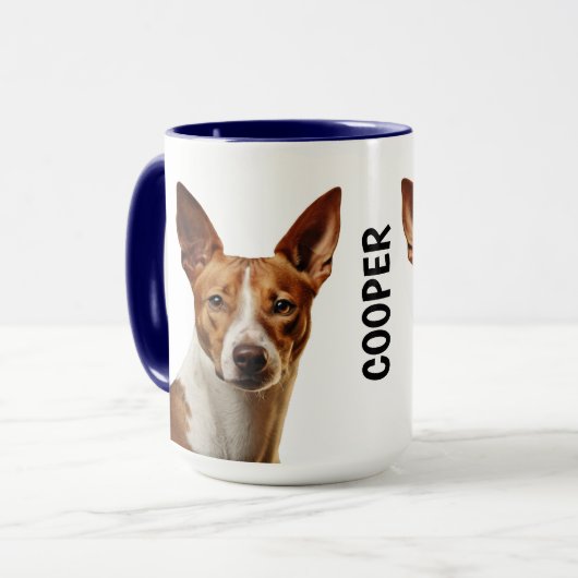 Basenji gepersonaliseerde mok (Voorkant links)