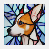 Basenji "Glas in lood" Glas Ornament (Achterkant)