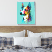 Basenji - Graffiti Neon Ink Splash Canvas Afdruk (Insitu (Slaapkamer))