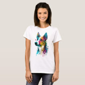 Basenji - Graffiti Neon Ink Splash T-shirt (Voorkant volledig)