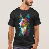 Basenji - Graffiti Neon Ink Splash T-shirt (Voorkant)