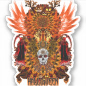 Basenji Halloween - Halloween Basenji Sticker (Voorkant)