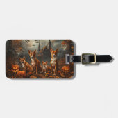 Basenji Halloween Nacht Doggy Delight Bagagelabel (Voorkant horizontaal)
